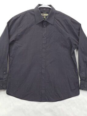 JBH by Jhane Barnes Shirt Mens XL Gray Flip Cuffs Long Sleeve Classic Button-Up